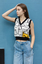 Load image into Gallery viewer, Cute Kitten Print Knit Vest Black