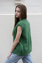 Load image into Gallery viewer, Lettering Oversized Knit Vest Green