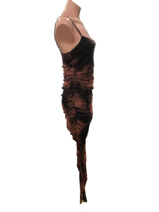 Brown Midi Mesh Dress
