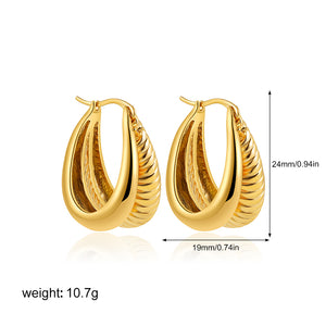 Double Gold Hoops Earring