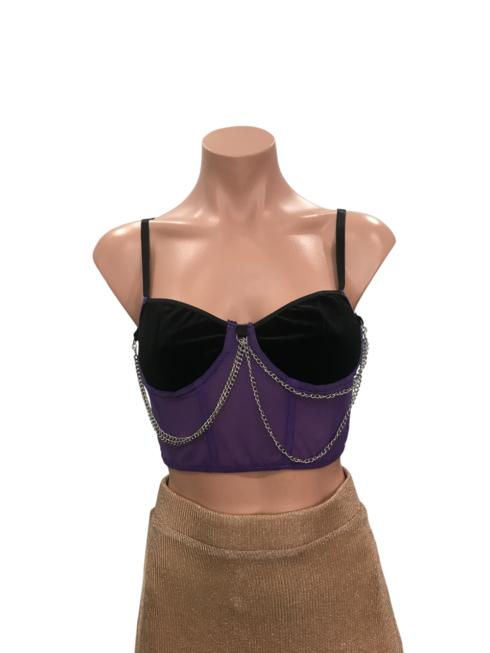 Dark Purple Corset Crop Top