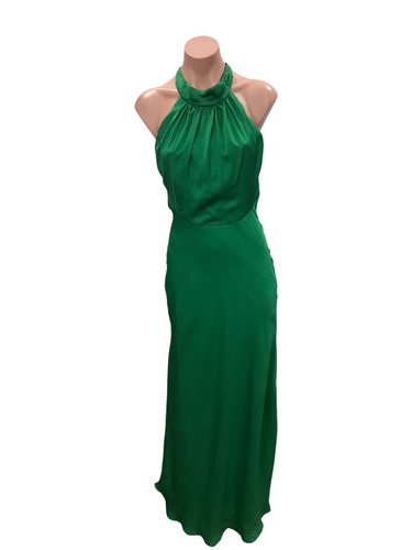 Green Halter Midi Dress