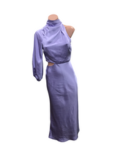 Load image into Gallery viewer, One Shoulder Lavender Midi Dress