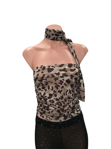 Sleeveless Animal Print Crop Tee