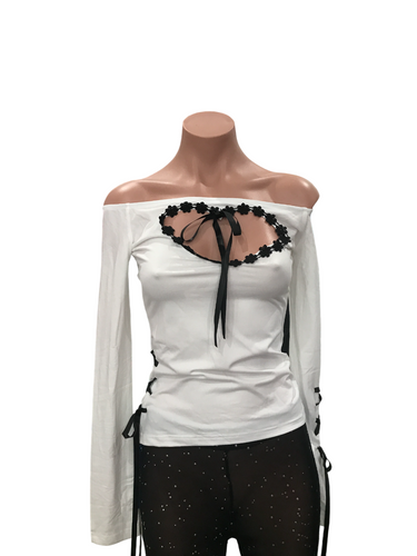 Y2K Black and White Top