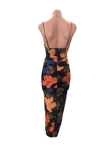 Black Flower Long Dress