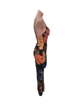 Load image into Gallery viewer, Black Flower Long Dress