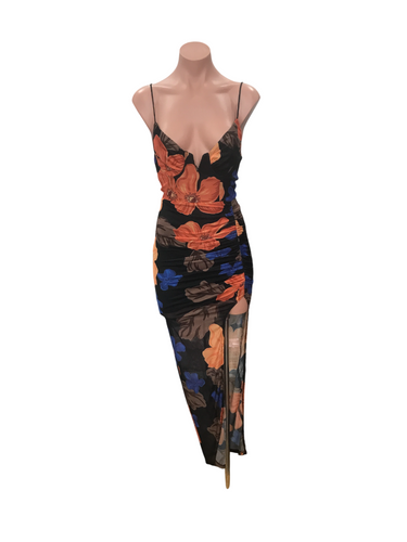 Black Flower Long Dress