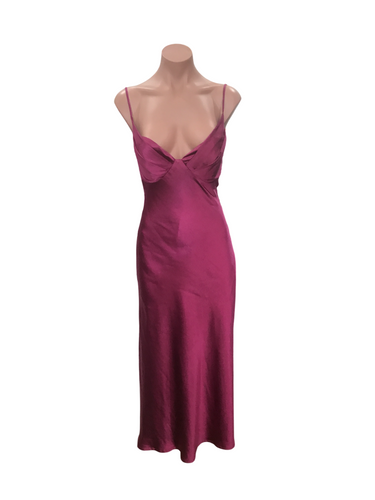 Fuschia Satin Long Dress