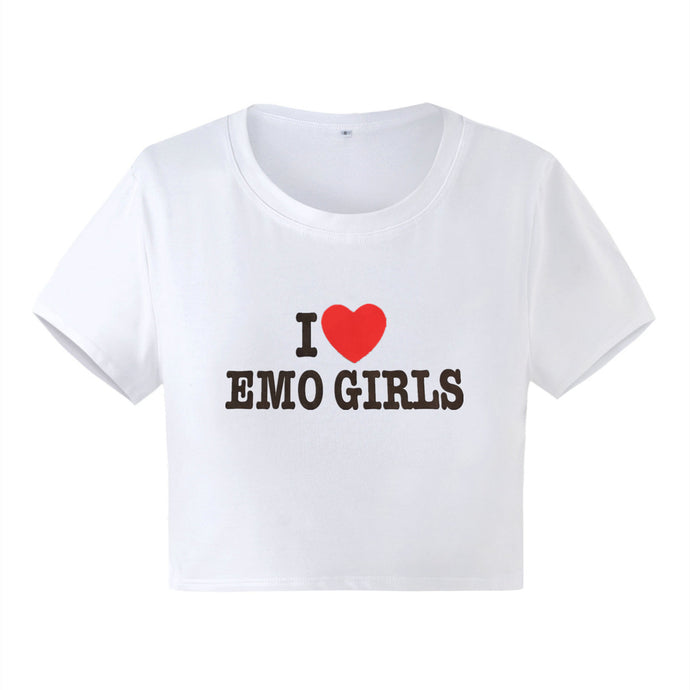 I Love Emo Girls Crop Tee