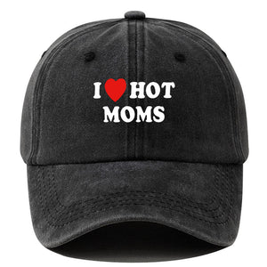 I Love Hot Moms Baseball Cap - Gray