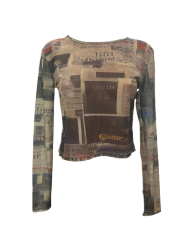 Y2K Magazine Mesh Top