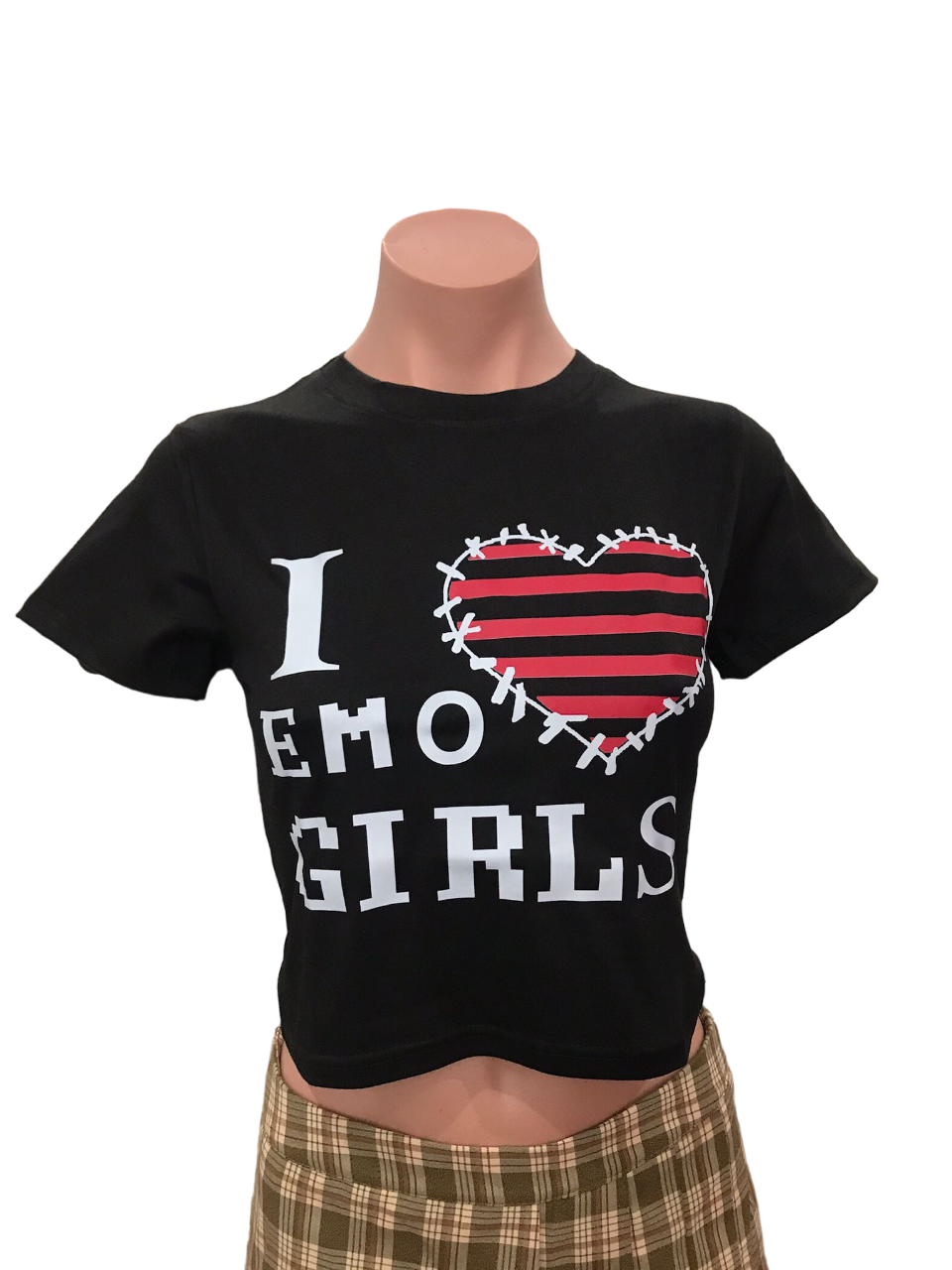 I Love Emo Girls Crop Tee Black