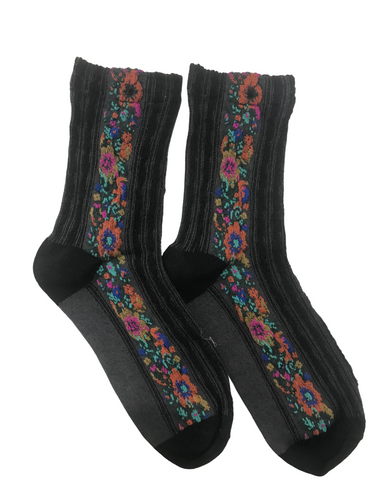 Midnight Flower Socks