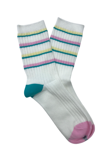 Multicolor White Socks