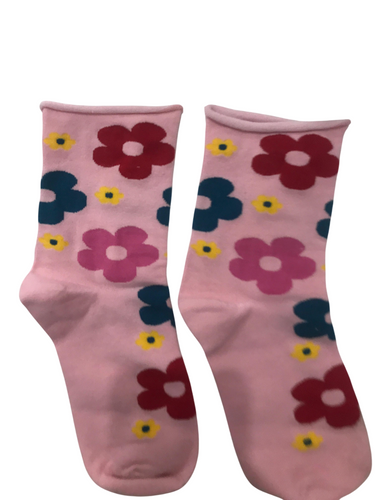 Pink Flower Socks