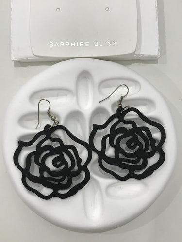 Boho Rose Black Earring