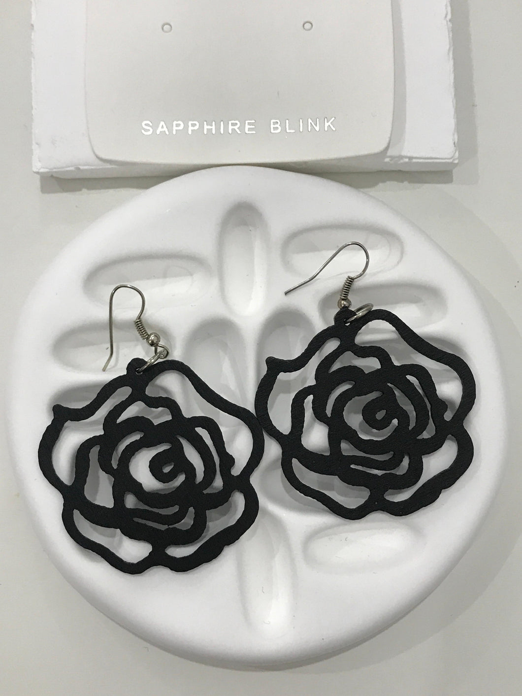 Boho Rose Black Earring