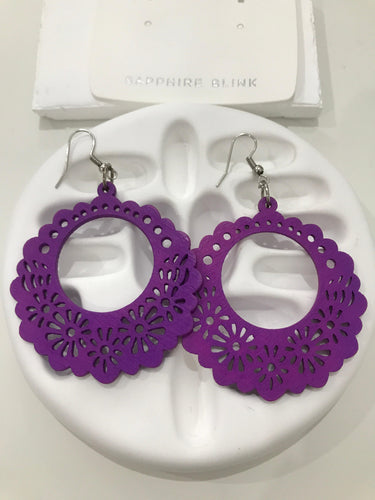 Boho Circle Purple Earring