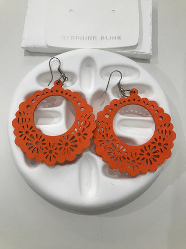Boho Circle Orange Earring