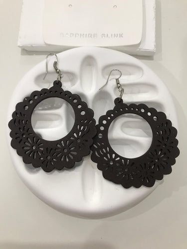 Boho Circle Dark Brown Earring
