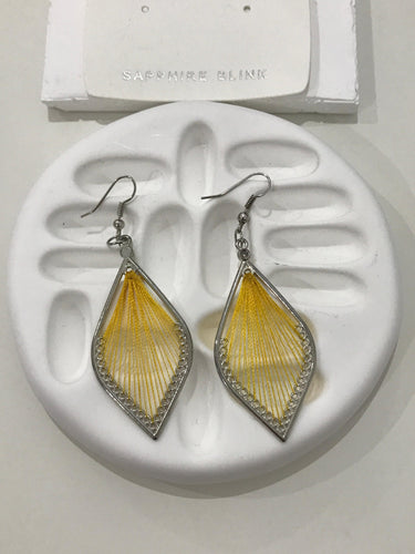 Boho Silk Thread Yellow Earring