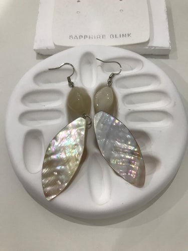 Boho Feather Clear Shell Earring