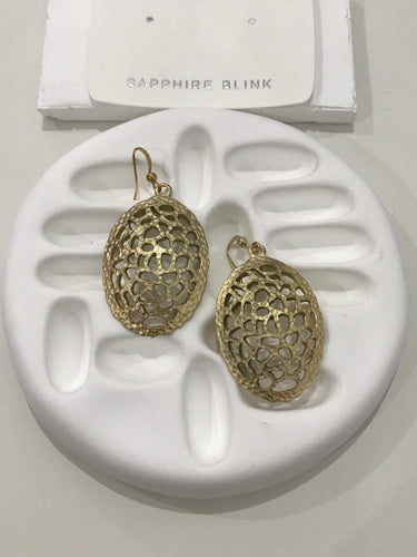 Boho Turtle Shell Gold Earring