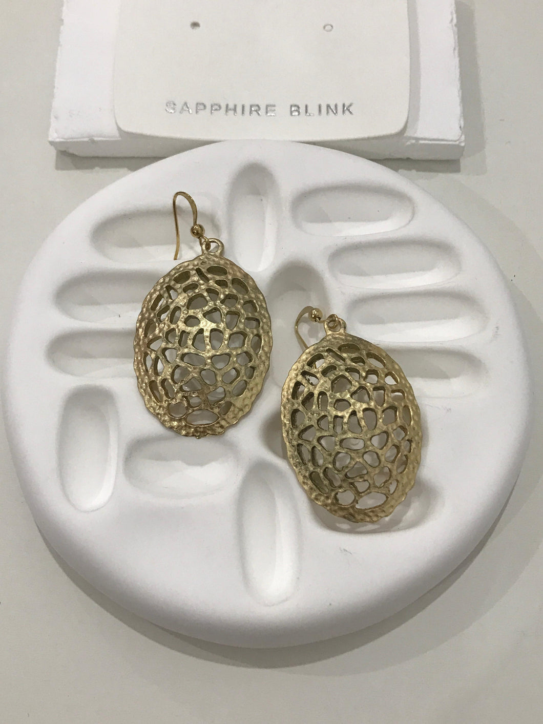 Boho Turtle Shell Gold Earring
