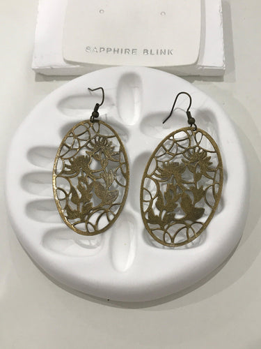 Boho Lotus Bronze Earring