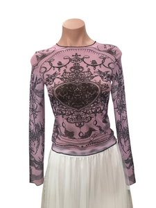 Y2K Bohemian Mesh Top