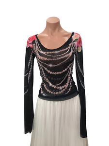 Y2K Pearl Mesh Top