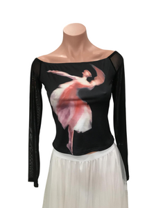 Y2K Ballet Mesh Top