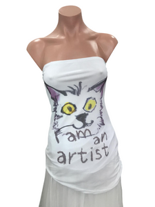 Y2K Cat Artist Mesh Top