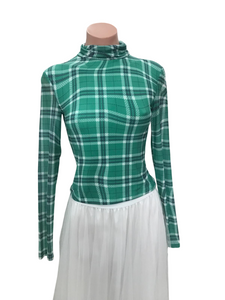 Y2K Green Illusion Mesh Top