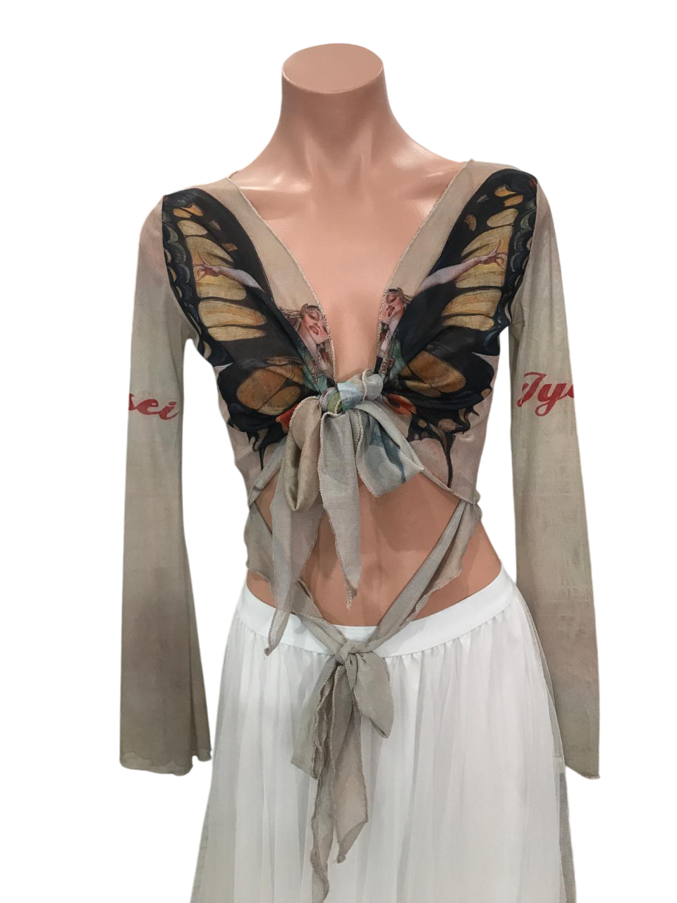 Y2K Butterfly Jyosei Mesh Top