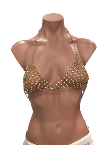 Bikini Gold Sequin Mesh Chain