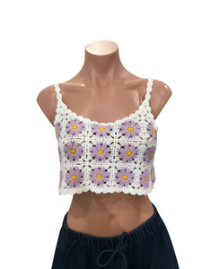 Daisy Crochet Top Lilac