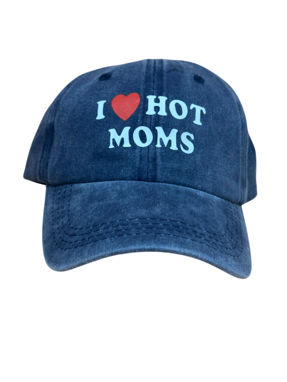 I Love Hot Moms Baseball Cap - Blue