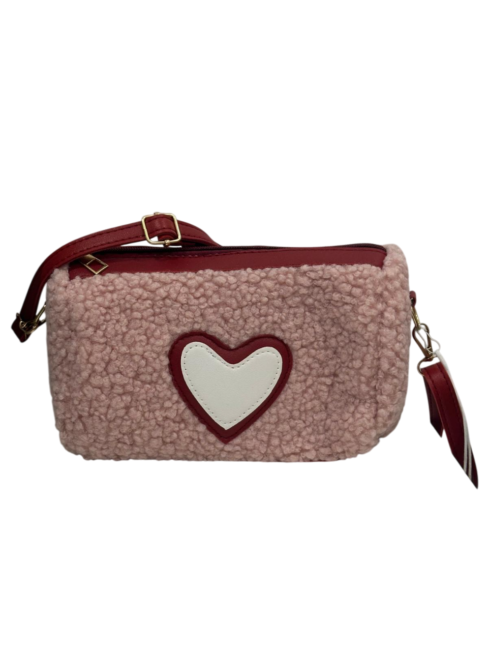 Round Heart Handbag Pink Red