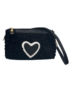 Round Heart Handbag Black