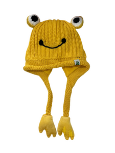 Crocheted Frog Hat - Yellow