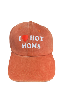 I Love Hot Moms Baseball Cap - Orange