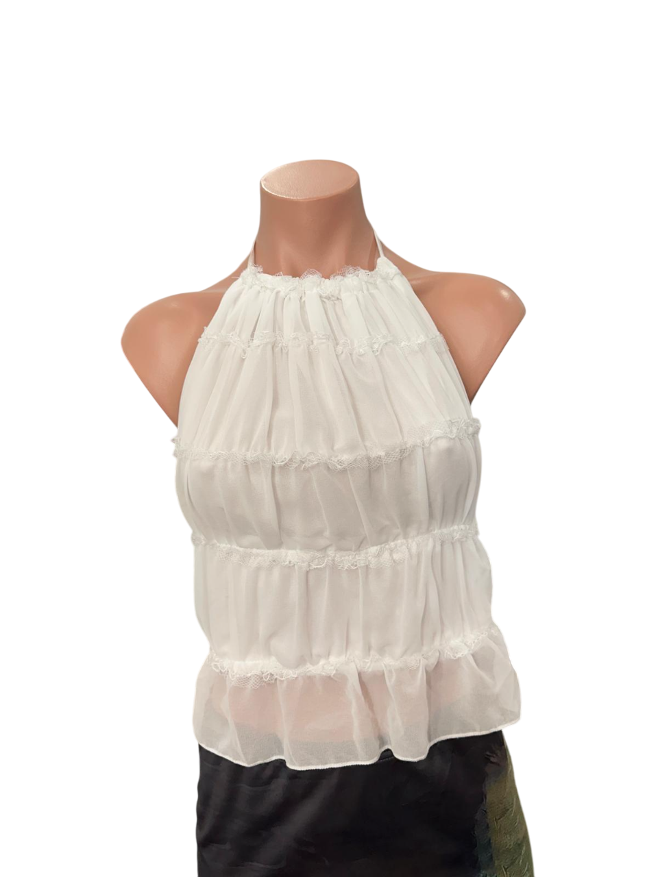Pearl Halter Ruffle Top
