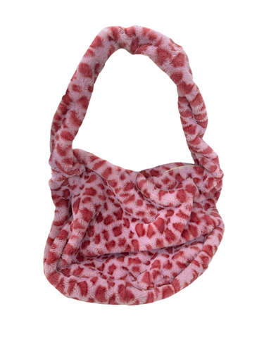 Leopard Fluffy Pink Handbag