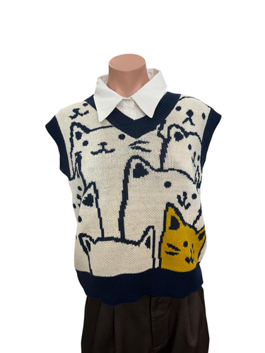 Meow Blue Vest