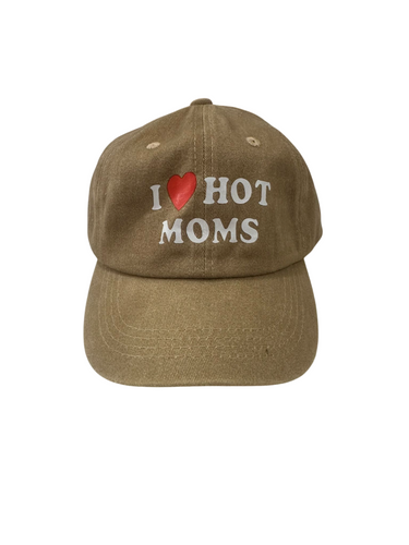 I Love Hot Moms Baseball Cap - Khaki
