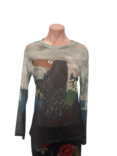 Y2K Doggy Mesh Top