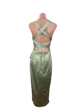 Load image into Gallery viewer, Pistachio Satin Midi Dress