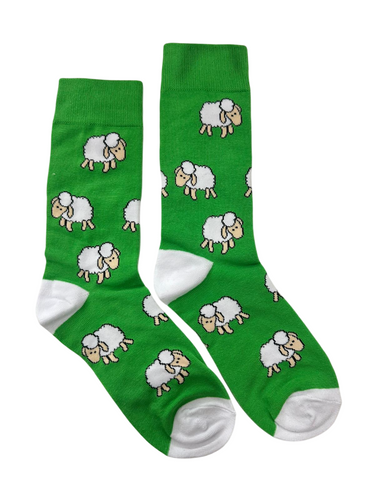Sheep on Grass Socks